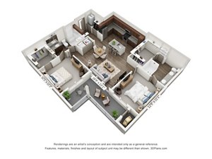 2 beds, 2 baths, 1,156 sqft, $2,585