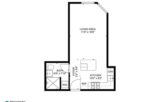 Studio, 1 bath, 268 sqft, $1,450, Unit 105