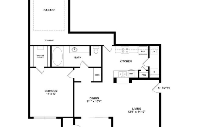 1 bed, 1 bath, 723 sqft, $1,803