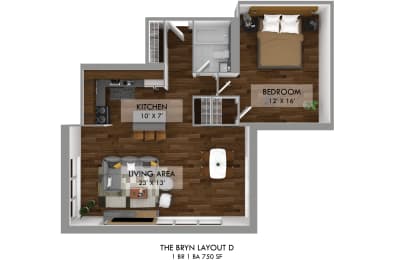 1 bed, 1 bath, $2,018