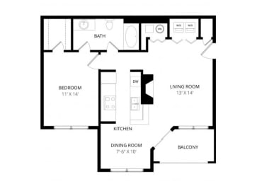 1 bed, 1 bath, 775 sqft, $1,405