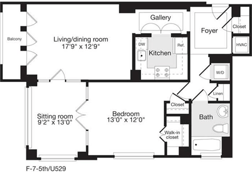 1 bed, 1 bath, 888 sqft, $2,975, Unit 0529