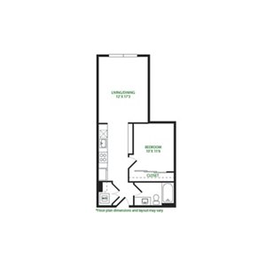 1 bed, 1 bath, 615 sqft, $1,955