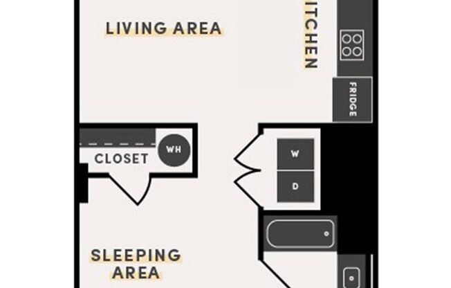 Studio, 1 bath, 531 sqft, $1,495