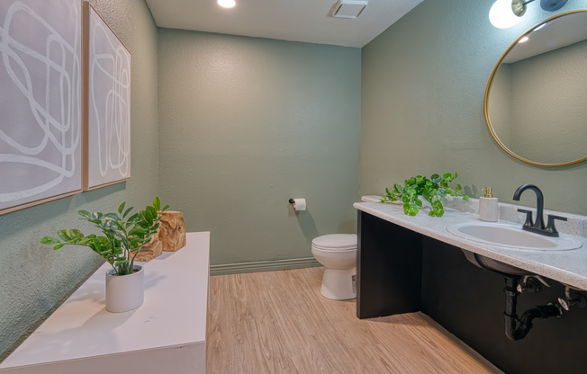 Clubhouse restroom at Treehouse in Albuquerque, New Mexico