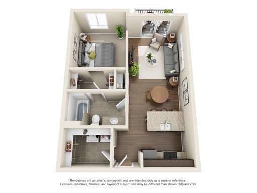 Studio, 1 bath, 610 sqft, $1,035, Unit 102