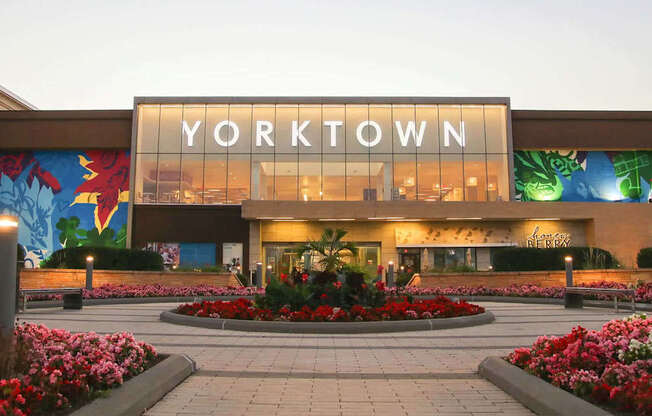 The Yorktown shopping center is bustling with activity.