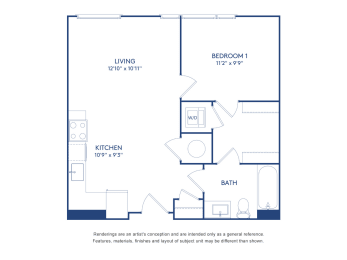 1 bed, 1 bath, 608 sqft, $3,290