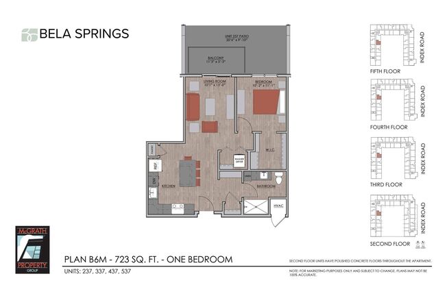1 bed, 1 bath, 723 sqft, $1,735, Unit 537