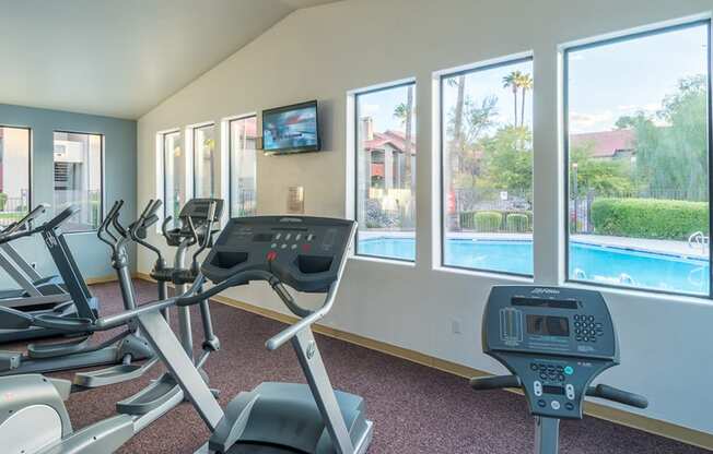 Enclave fitness center with weight stations and fitness equipment