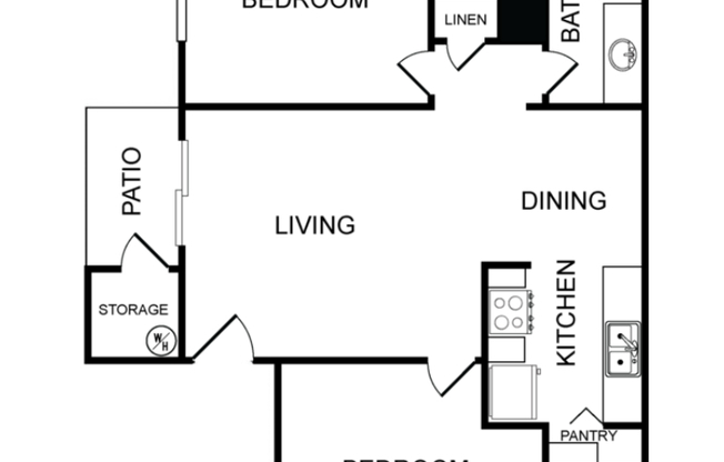 2 beds, 1 bath, 890 sqft, $1,199