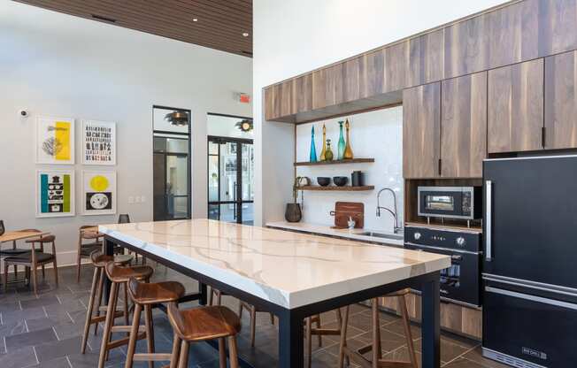Clubroom Kitchen at Link Apartments® Linden, Chapel Hill