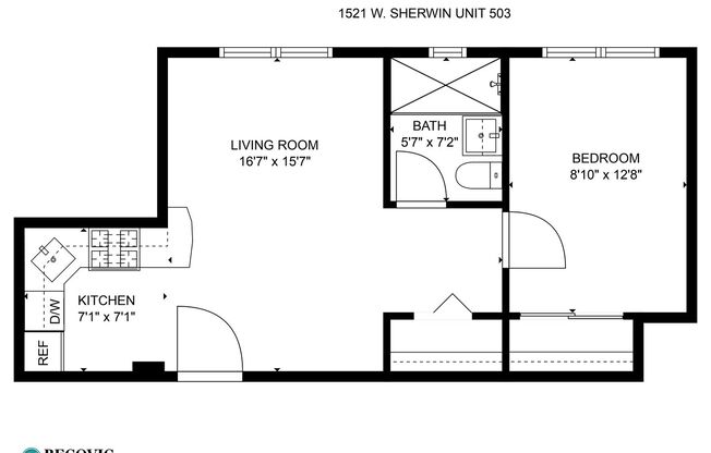 1 bed, 1 bath, 446 sqft, $1,700, Unit 303