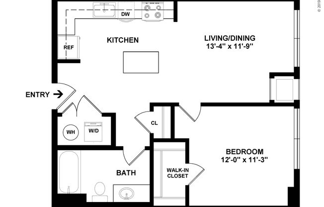 1 bed, 1 bath, 657 sqft, $2,945, Unit 421