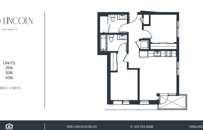 2 beds, 2 baths, 872 sqft, $4,750, Unit 406