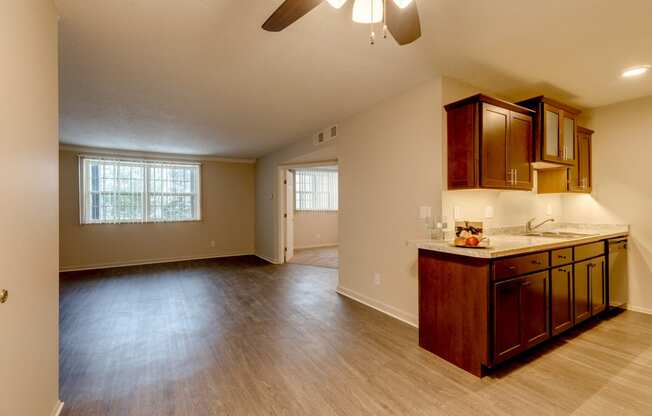 Kitchen and dining at Knob Hill Apartments in Okemos, MI  