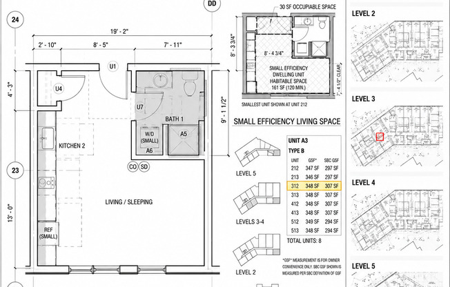 Studio, 1 bath, 348 sqft, $1,306, Unit 312