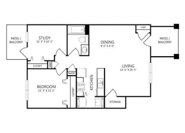 2 beds, 1 bath, 825 sqft, $1,161