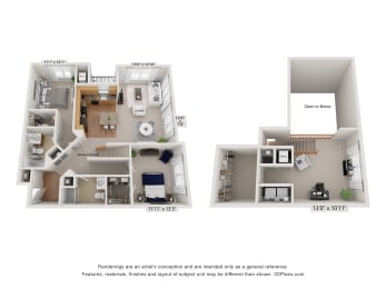 2 beds, 2 baths, 1,521 sqft, $3,350