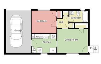 1 bed, 1 bath, 430 sqft, $600, Unit E