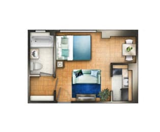 Studio, 1 bath, 322 sqft, $1,405