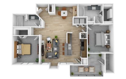2 beds, 2 baths, 1,078 sqft, $1,685