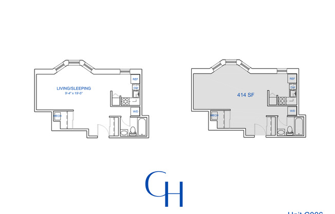 Studio, 1 bath, 517 sqft, $1,740, Unit C-006
