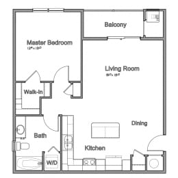 1 bed, 1 bath, 828 sqft, $1,225