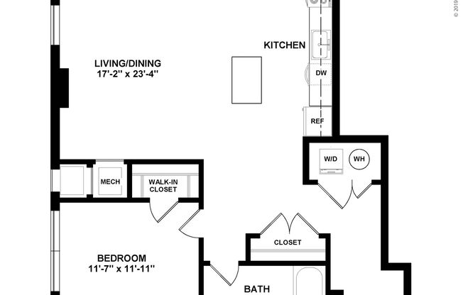 1 bed, 1 bath, 864 sqft, $3,145, Unit 402