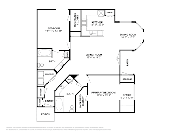 2 beds, 2 baths, 1,341 sqft, $1,841