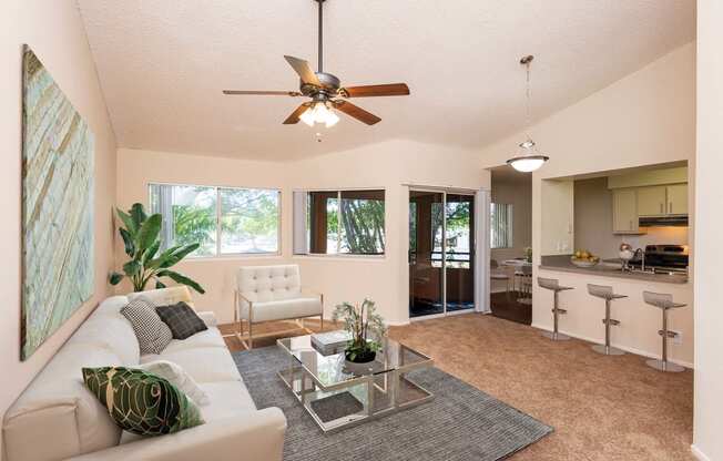 Decorated Living Room With Natural Light at The Villages Apartment of Banyan Grove, Boynton Beach, FL, 33436