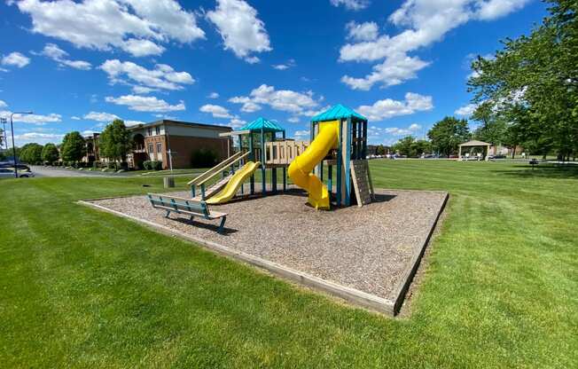 Well maintained playground equipment at Lawrence Landing, Indianapolis, 46226