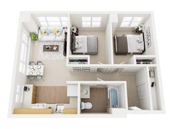 2 beds, 1 bath, 725 sqft, $1,350