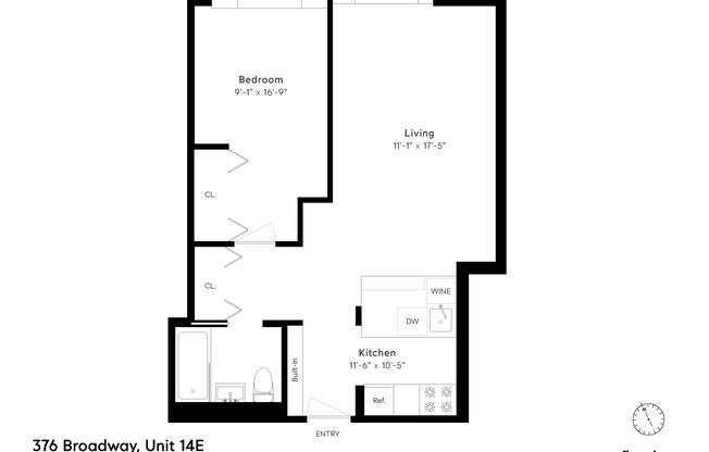 1 bed, 1 bath, $5,900, Unit 14E