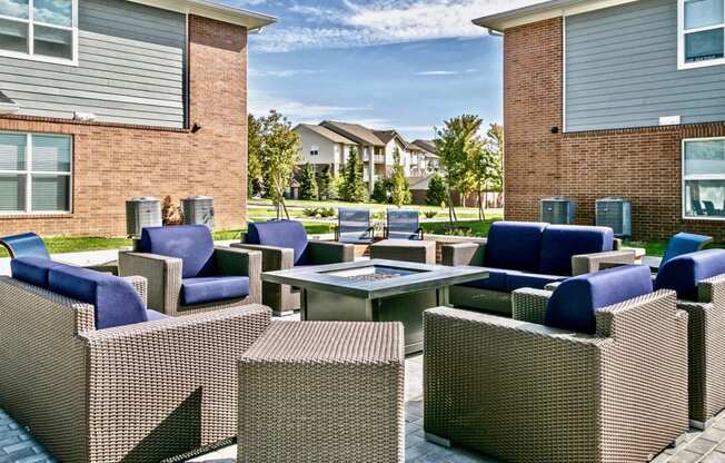 Relaxing Firepit Seating Area at Landings Apartments, The, Bellevue, Nebraska