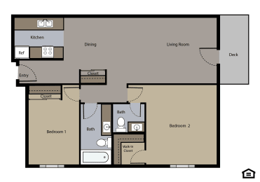 2 beds, 1.5 baths, 980 sqft, $1,438