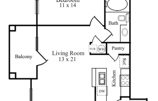 1 bed, 1 bath, 712 sqft, $1,500