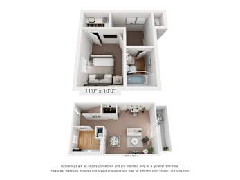 1 bed, 1 bath, 783 sqft, $1,200