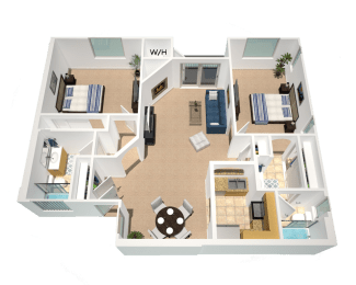 2 beds, 2 baths, 990 sqft, $2,537