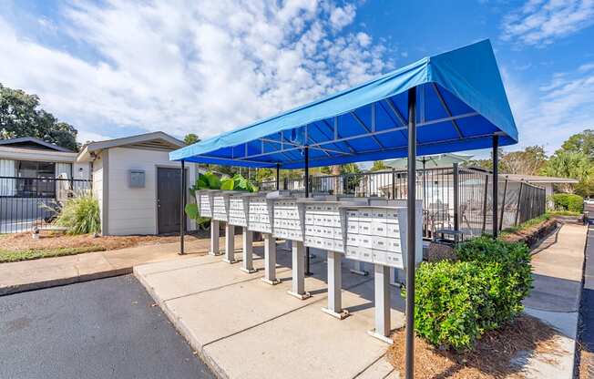 covered mail station at 701 South Apartments in Mobile, AL