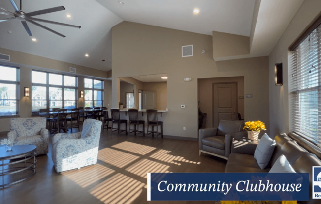 a community clubhouse with a living room and dining room