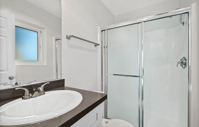 Upgraded bathroom at The Reserve at Warner Center, Woodland Hills