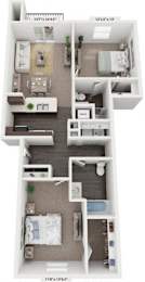 2 beds, 2 baths, 1,088 sqft, $1,416