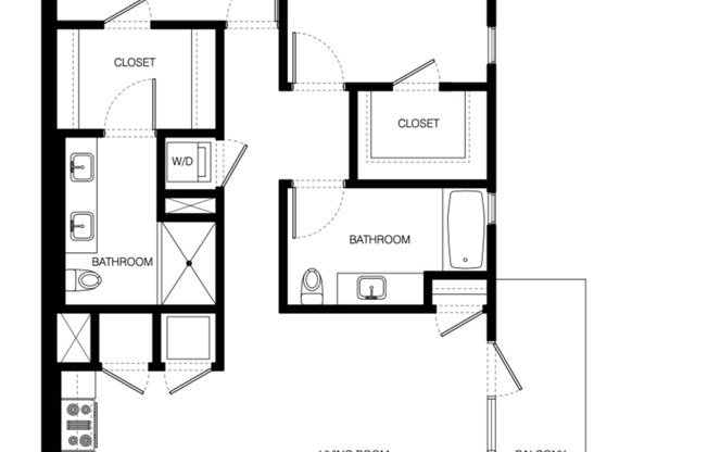 2 beds, 2 baths, 1,235 sqft, $3,800, Unit #209