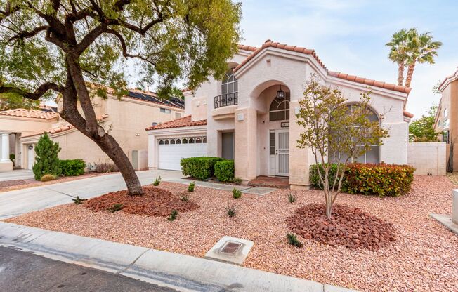 SUMMERLIN- BEAUTIFUL-UPGRADED- PRIMARY SUITE DOWNSTAIRS+ 2 BDRMS UP WITH OFFICE & POOL!