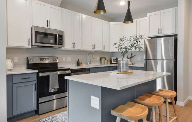 kitchen at The Lodge Luxury Apartments in Rochester MN