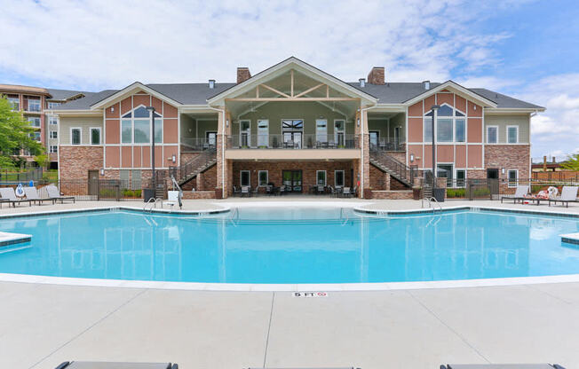 Resident Clubhouse and Swimming Pool at LangTree Lake Norman Apartments, Mooresville, North Carolina