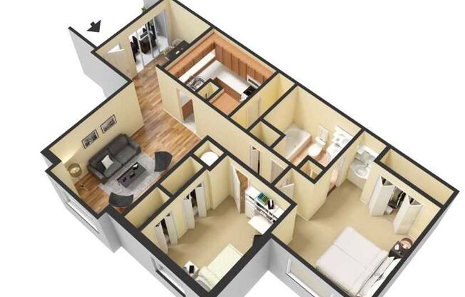 2 beds, 1 bath, 940 sqft, $1,840, Unit 066
