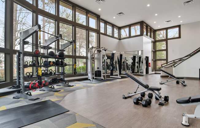 Gym with Free Weights at Apartments for Rent in Duluth GA