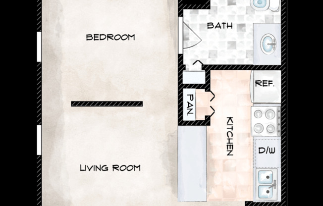 1 bed, 1 bath, 440 sqft, $810
